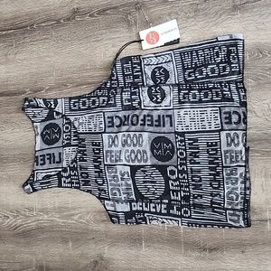 NEW! VIMMIA Achieve Tie Back Tank in Black XS Graphic Print Grey Black